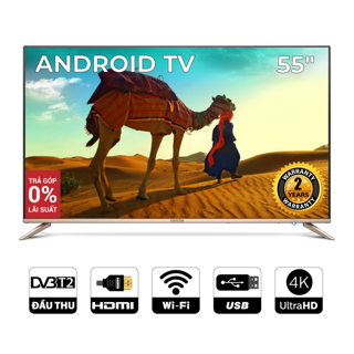 Android SMART TV 4K UHD Coocaa 55 inch Wifi - viền mỏng - Model 55S5G Vàng