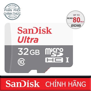 BH 05 năm Thẻ nhớ MicroSD Sandisk Ultra 80mb/s 32GB Class10 giá rẻ