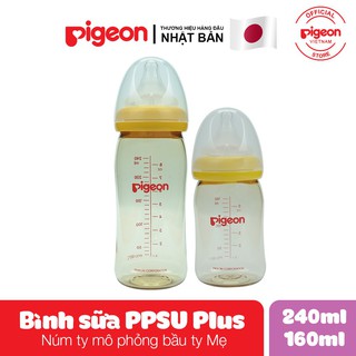 Bình Sữa Pigeon Cổ Rộng PPSU 160ML/240ML