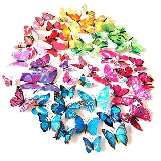 Bộ 12 nhãn dán tường hình chú bướm 3D trang trí đẹp mắt