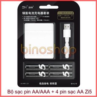 Bộ sạc pin AA/AAA Xiaomi PB401 kèm Pin sạc AA Xiaomi Zi5