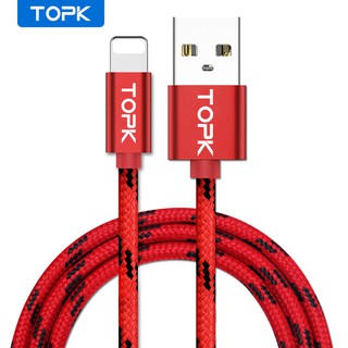 Cáp sạc cổng USB dây nylon bện dài 1m hiệu TOPK AN09 iPhone 7 8 11