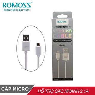 Cáp sạc nhanh micro USB Romoss CB05 thường bản tròn dài 1m - Hãng phân phối chính thức