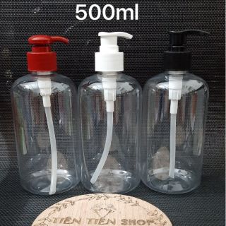 Chai nhựa trong cao 500ml vòi ấn