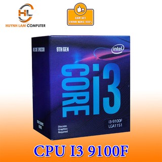 CPU Intel Core i3 9100F 4 Cores-4 Threads 36GHz 1151-v2 Box chính hãng Không GPU Mã 6N