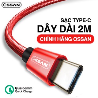 Dài 2m Dây sạc USB Type C hỗ trợ sạc nhanh Qualcomm Quick Charge Galaxy Note 8 S9 S10 S20 máy cổng Type-C C1C200