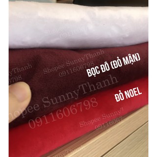 ĐỎ Vải lông nhung siêu mịn màu đỏ noel mảnh 50cmx75cm
