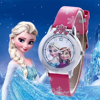 Đồng hồ đeo tay họa tiết hoạt hình nữ hoàng băng giá dành cho bé