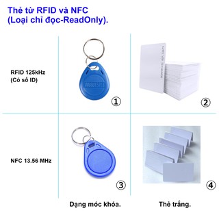 ID cố định, không trùng, không copy đc Thẻ cảm ứng từ RFID 125kHz và NFC 1356MHz Thẻ nhân viên, thang máy, gửi xe