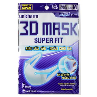 Khẩu Trang Unicharm 3D Mask Superfit Ngăn Khói Bụi