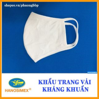 Khẩu Trang Vải Kháng Khuẩn HANOSIMEX - Giặt Tái Sử Dụng 30 Lần - 1 chiếc - Màu trắng