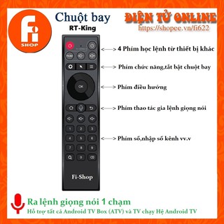 Mã ELCE4 giảm 7% đơn 1Tr2 Chuột Bay RT King model TZ20 ra lệnh giọng nói 1 chạm ,4 phím học lệnh Enybox