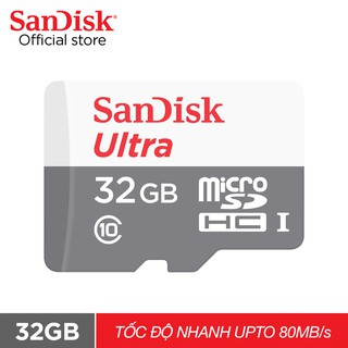 Mã ELWDSD giảm 7% đơn 150K Thẻ nhớ microSDHC Sandisk 32GB upto 80MB/s 533X Ultra UHS-I - Hãng phân phối chính thức
