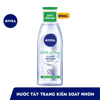 Nước tẩy trang Nivea cho da nhờn White oil control Makeup Clear Micellar Water 200ml