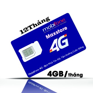 Sim 3G 4G Mobifone MDT250A Trọn Gói 1 Năm 4GB/tháng Không Cần Nạp Tiền từ maxstore Mua về dùng ngayBảo hành 12 tháng