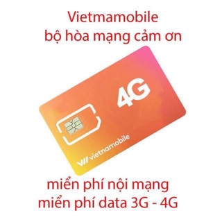 Sim VietNamobile gói hoà mạng cảm ơn miễn phí 4G