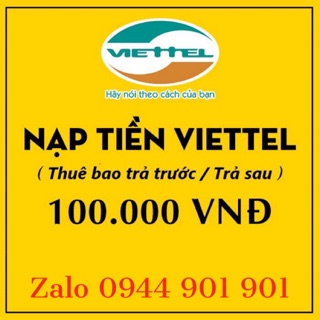 Thẻ Cào Viettel 100K