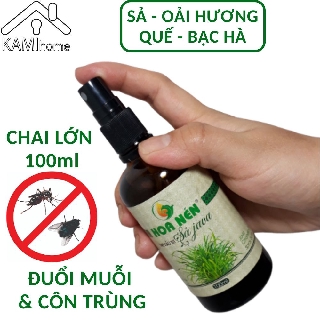 Tinh dầu thiên nhiên đuổi muỗi chai Xịt Lớn 100ml  Sả chanh Quế Bạc Hà  khử mùi thơm phòng Việt Nam
