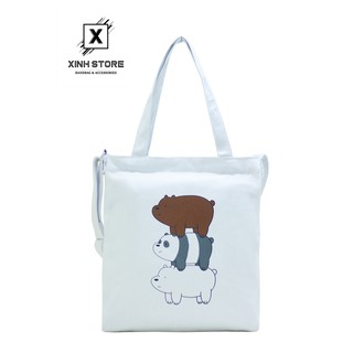 Túi Vải Đeo Chéo Tote Bag 3 Gấu Chồng XinhStore