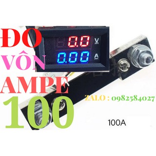 Vôn kế đo công suất ampe , vôn DC 100a 100v