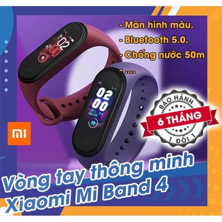 Vòng đeo tay thông minh theo dõi sức khỏe Xiaomi Mi Band 4 / MiBand 4 - Màu đen, đỏ mận, xanh, đỏ cam