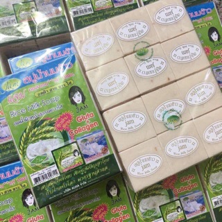 Xà Phòng Kích Trắng Cám Gạo Thái Lan Jam Rice Milk Soap mẫu mới nhất  vuông