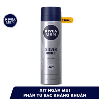 Xịt ngăn mùi Nivea Men phân tử bạc ngăn khuẩn gây mùi vượt trội 150ml - 82959 bao bì mới