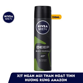 Xịt ngăn mùi Nivea than đen hương rừng amazon 150ml - 85371