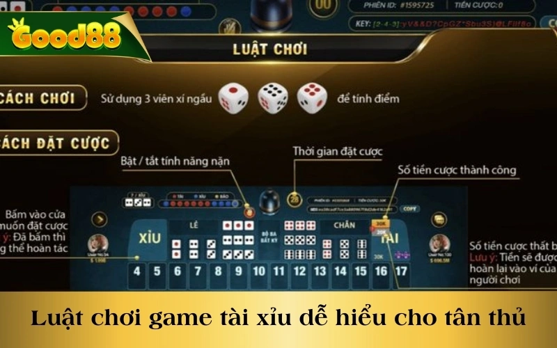 Luật chơi game tài xỉu dễ hiểu cho tân thủ